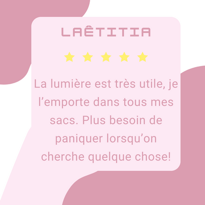Lumière LED Cœur – Éclairez votre sac en un instant !